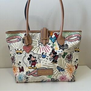 Dooney & Bourke x Disney White Sketch Cindy Tote